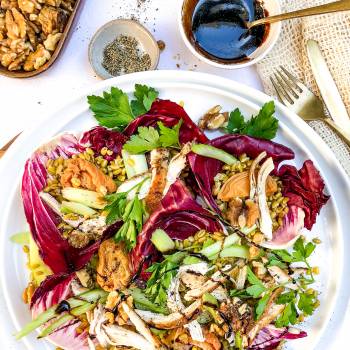 Caraway Spiced Chicken, Buckwheat & Walnut Salad