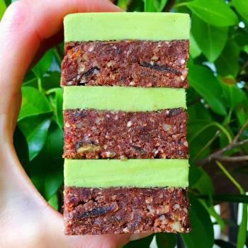 No bake brownies with matcha icing